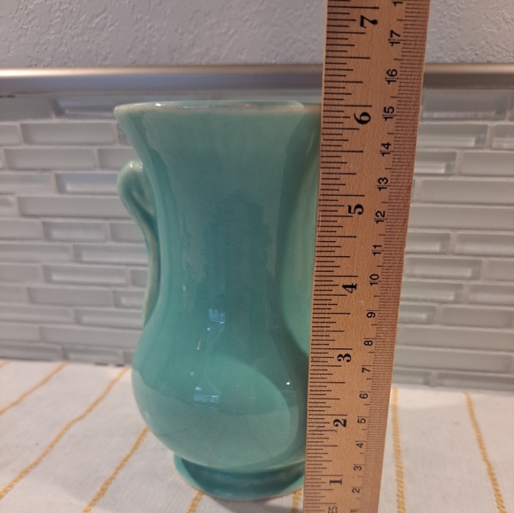 Aqua Blue CERAMIC Vase 6" - Picture 5 of 7